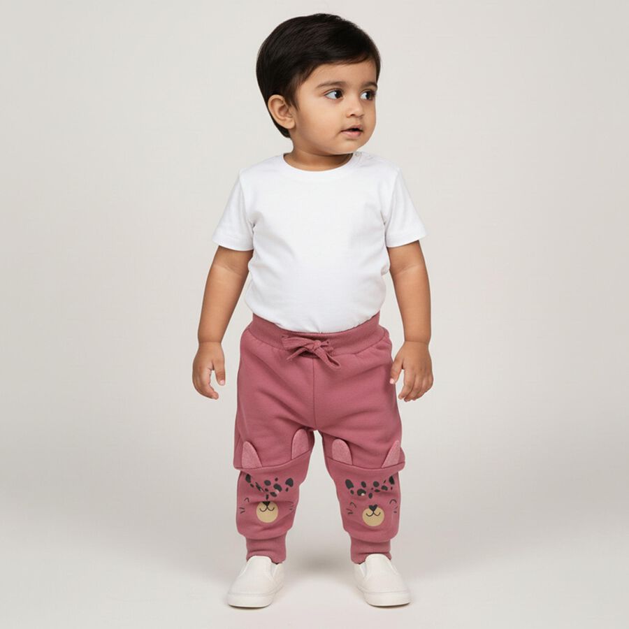 Infants Muted Pastel Pink Cotton Blend Pyjama, Light Pink, large image number null