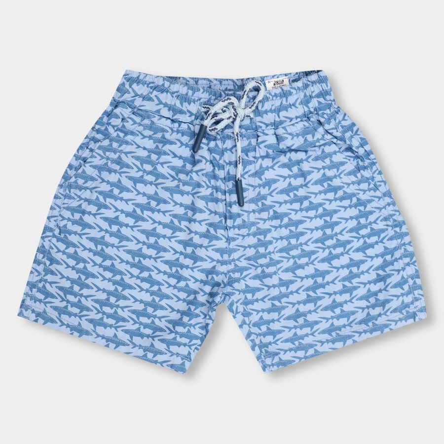 Boys' 100% Cotton Bermudas , मध्यम नीला, large image number null