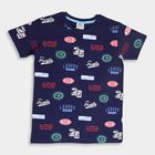 Boys' Cotton T-Shirt, Navy Blue, small image number null