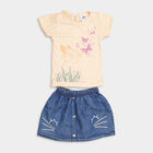 Infants Solid Skirt Top Set, Peach, small image number null