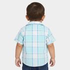 Infants Light Blue Cotton Half Sleeve Collared Casual Shirt, Light Blue, small