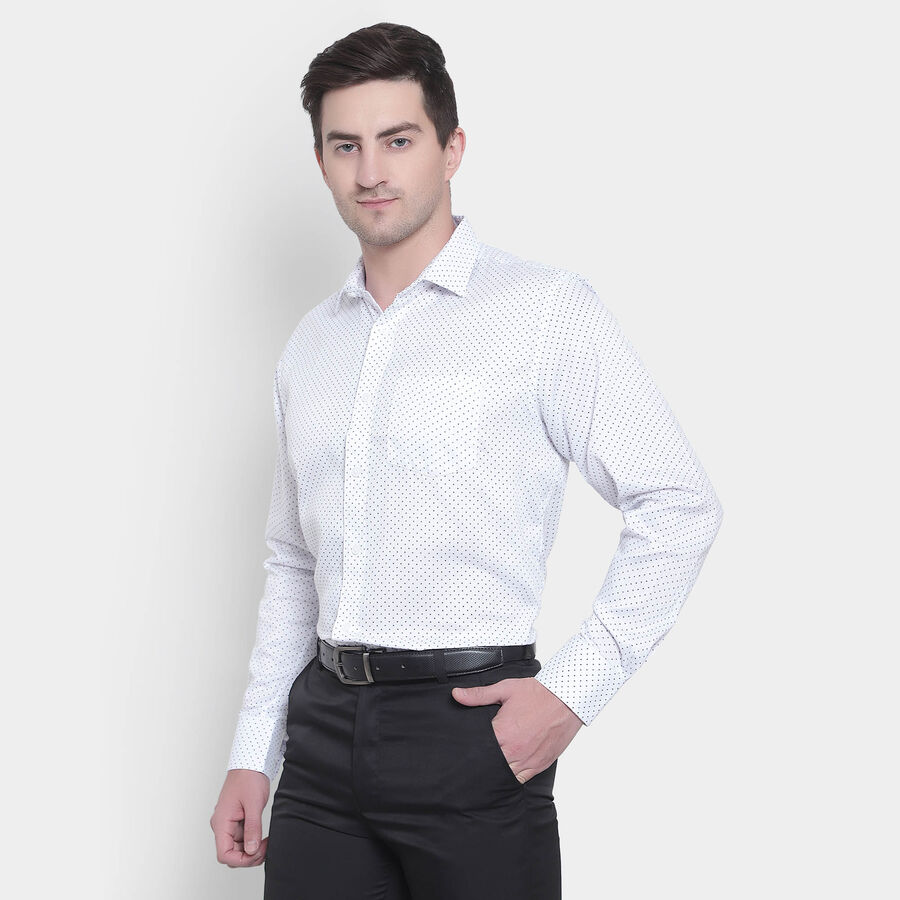 Printed Formal Shirt, White, large image number null