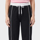 Women's Navy Straight Fit Side-Piped Track Pants, Navy Blue, small
