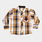 Infants Cotton Checks Casual Shirt, Mustard, small image number null