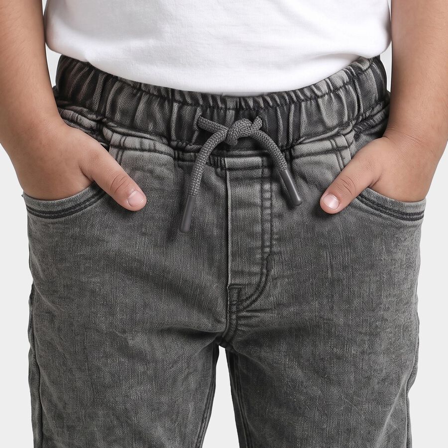 Boys Grey Slim Fit Washed Jeans, Light Grey, large