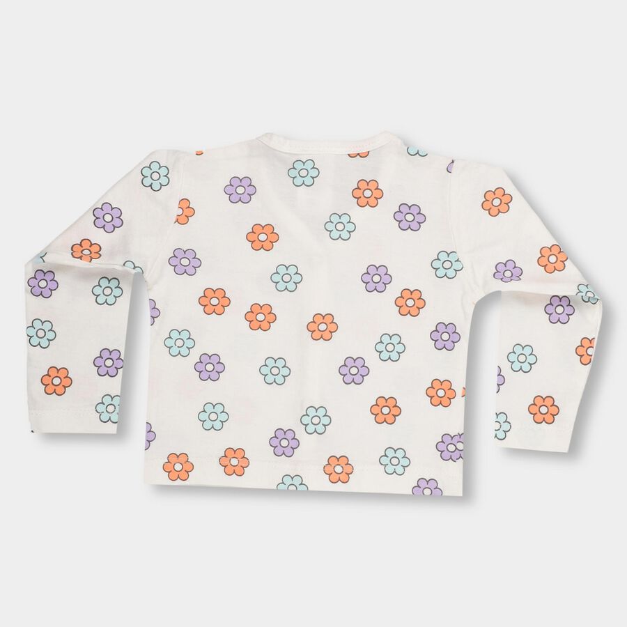Infants' Off-White Cotton V-Neck Casual T-Shirt, ऑफ व्हाइट, large image number null