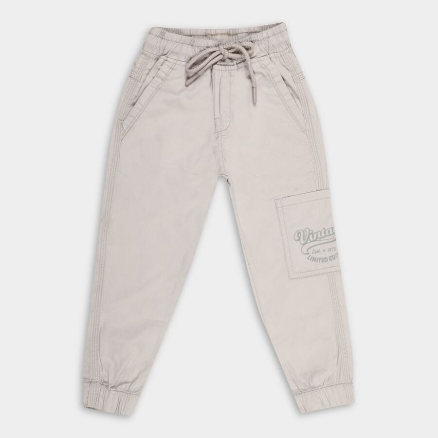 Boys' 100% Cotton Trousers, हल्का ग्रे, large image number null