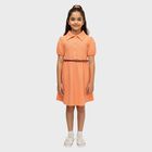 Girls' Dress, पीच, small