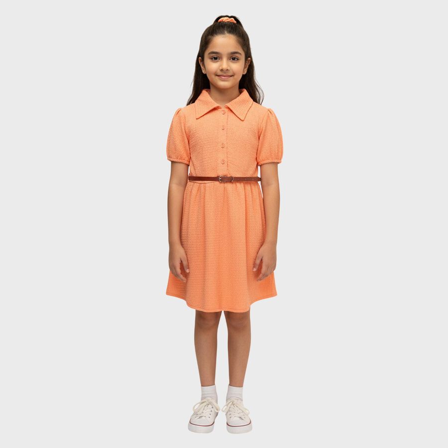 Girls' Dress, पीच, large