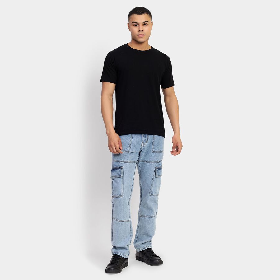 Men's 100% Cotton Jeans, Light Blue, large image number null