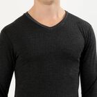 Men's Charcoal Grey V-Neck Slim Fit Thermal, Charcoal, small image number null