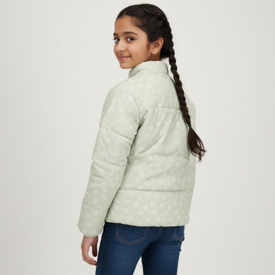 Girls Light Sage Green High Neck Casual Jacket, हल्का हरा, large image number null