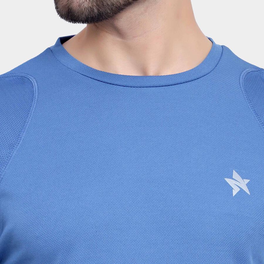 Round Neck T-Shirt, Mid Blue, large image number null