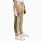 Boys' Beige Cotton Blend Contrast Panel Pyjama, गहरा पीला, small