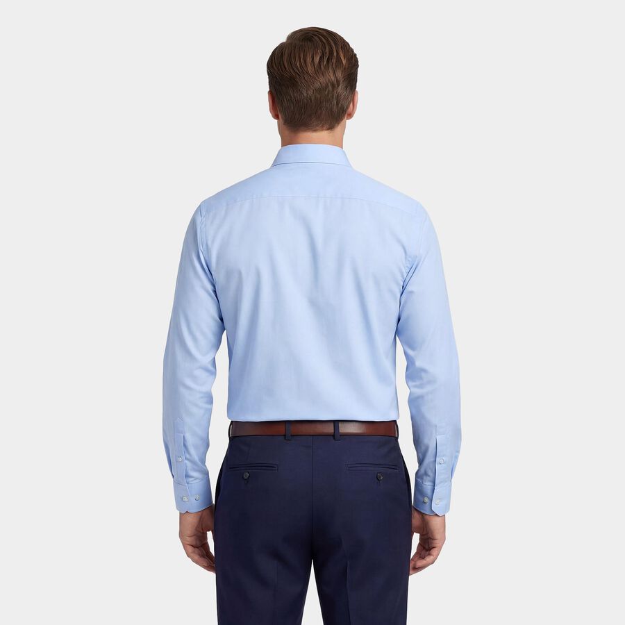 Men's Light Blue Cotton Spread Collar Formal Shirt, Light Blue, large