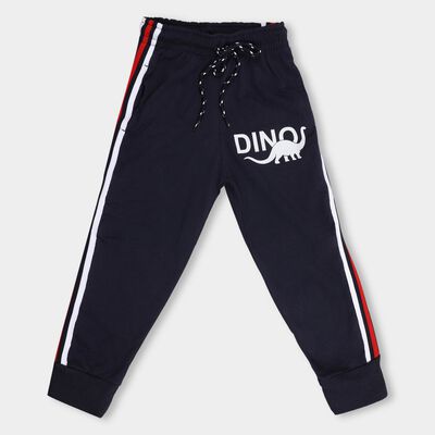 Boys' Navy Blue Dino Printed Cotton Blend Pyjama
