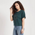 Round Neck T-Shirt, गहरा हरा, small image number null