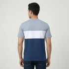 Men's Light Blue Cotton Round Neck Casual T-Shirt, हल्का नीला, small