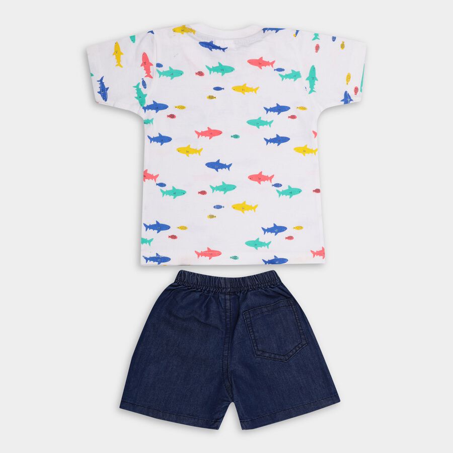 Infant Boys' 100% Cotton Baba Suit, White, large