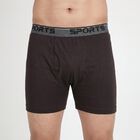 Men's Brown Regular Fit Elasticated Waistband Trunks, भूरा, small