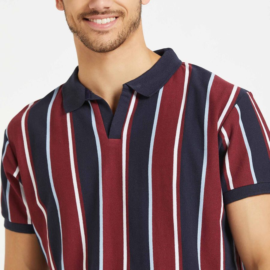 Stripes Polo Shirt, Maroon, large image number null