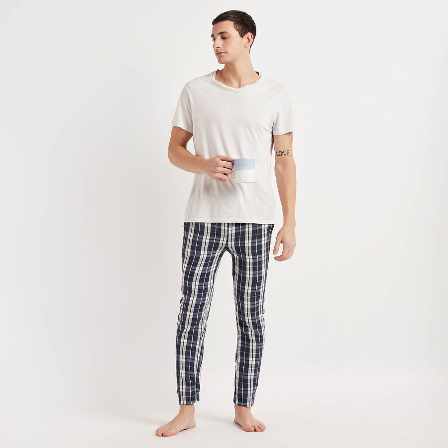 Checks Track Pants, ऑफ व्हाइट, large image number null