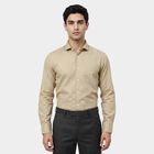 Men's Beige Formal Shirt, गहरा पीला, small