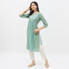 Ladies' 100% Cotton Kurta, Aqua, small image number null