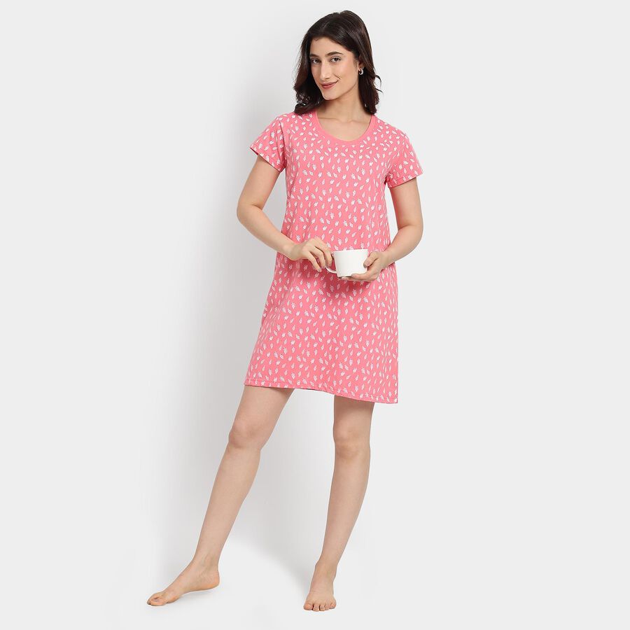 Ladies' Nighty , गुलाबी, large image number null