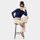 Women's Off White Straight Fit Cargo Trousers, ऑफ व्हाइट, small
