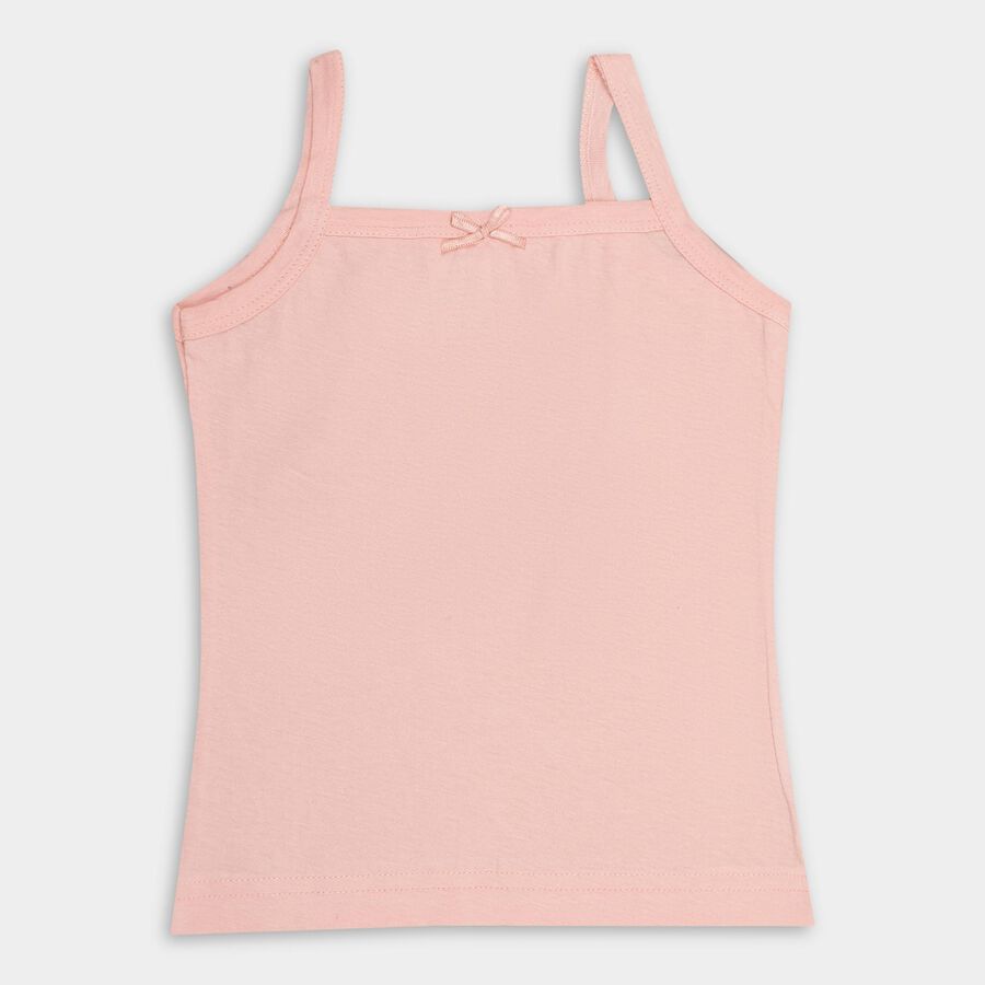 Girls' 100% Cotton Vest, पीच, large image number null