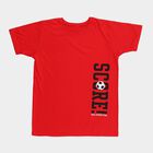 Boys Bright Cherry Red Round Neck Casual T-Shirt, Red, small image number null