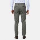 Men's Grey Slim Fit Flat-Front Casual Trousers, हल्का ग्रे, small