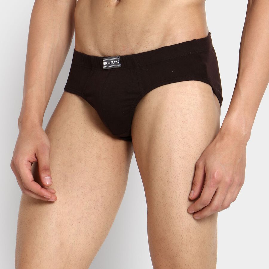 Men's 100% Cotton Briefs, Brown, large image number null