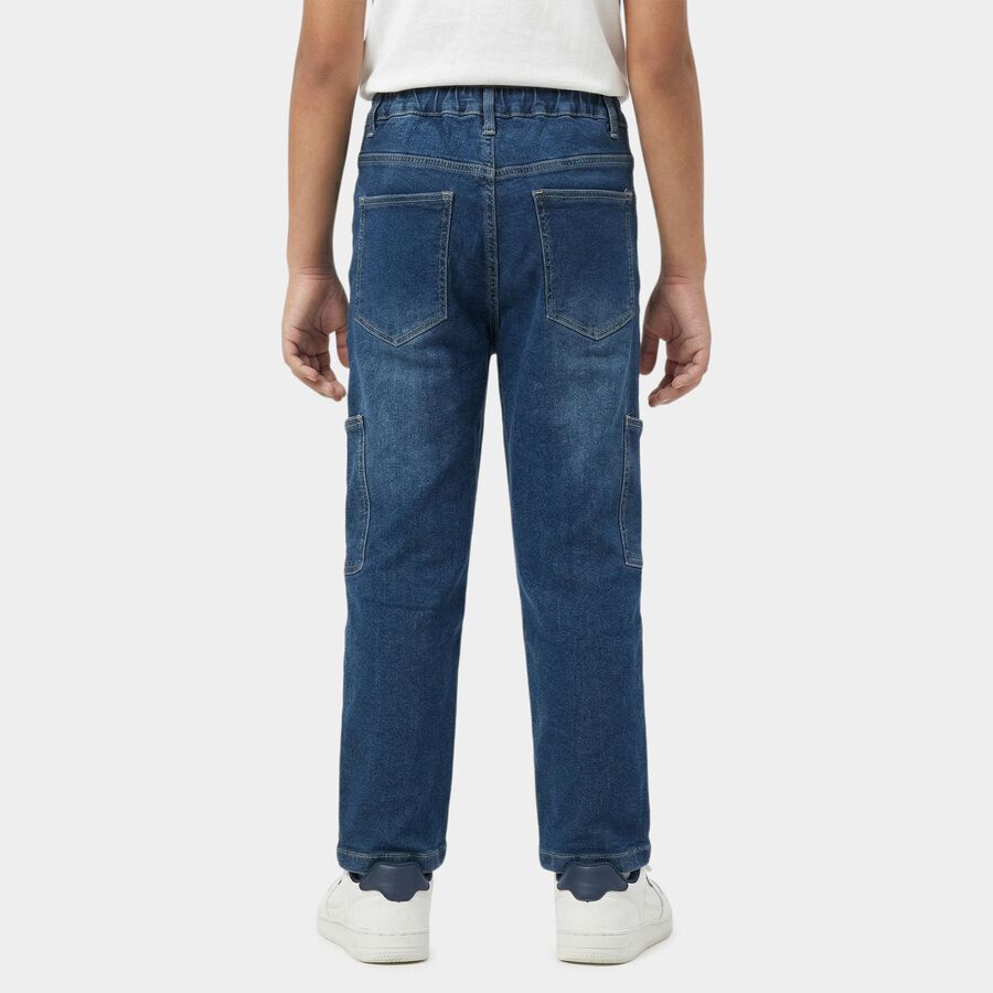 Boys' Blue Regular Fit Jeans, Mid Blue, large