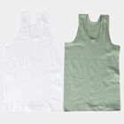 Boys Green Cotton Round Neck Vest, Light Green, small