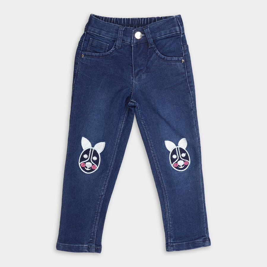 Girl's Jeans, Dark Blue, large image number null
