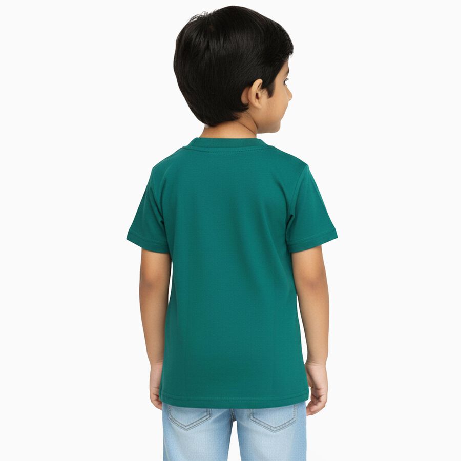 Boys' Half Sleeves T-Shirt, गहरा हरा, large image number null