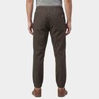 Men's Dark Grey Slim Fit Casual Trousers, गहरा ग्रे, small