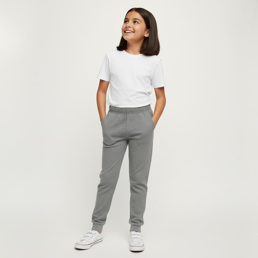 Girls' Thermal Lower, गहरा ग्रे, large image number null