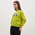 Women's Light Green Crew Neck Casual Sweatshirt, हल्का हरा, small image number null