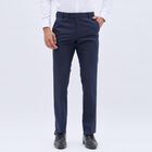 Men's Fixed Waist Slim Fit Formal Trousers, Navy Blue, small image number null