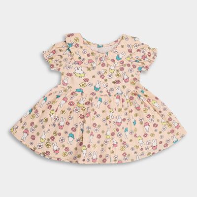 Infant Girls' 100% Cotton Collar Frock 