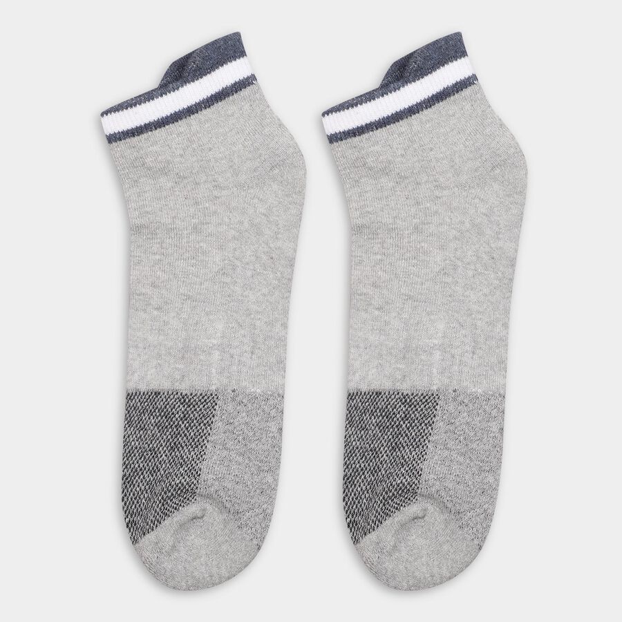 Men's Light Gray, Deep Black, Bright White Ankle Sports Socks, Navy Blue, large image number null