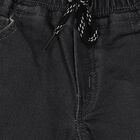 Boys Dark Grey Straight Fit Drawstring Waist Jeans, गहरा ग्रे, small