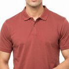 Men's Coral Cotton Polo Neck Polo T-Shirt, Coral, small
