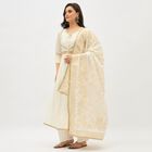 Women's Ivory Embroidered Ethnic Set, ऑफ व्हाइट, small image number null