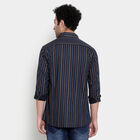 Cotton Stripes Casual Shirt, Dark Blue, small image number null