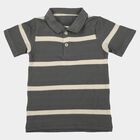 Boys Mid Blue Polo Neck Casual T-Shirt, मध्यम नीला, small