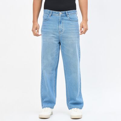 Men's Dark Indigo Blue Slim Fit Washed Jeans